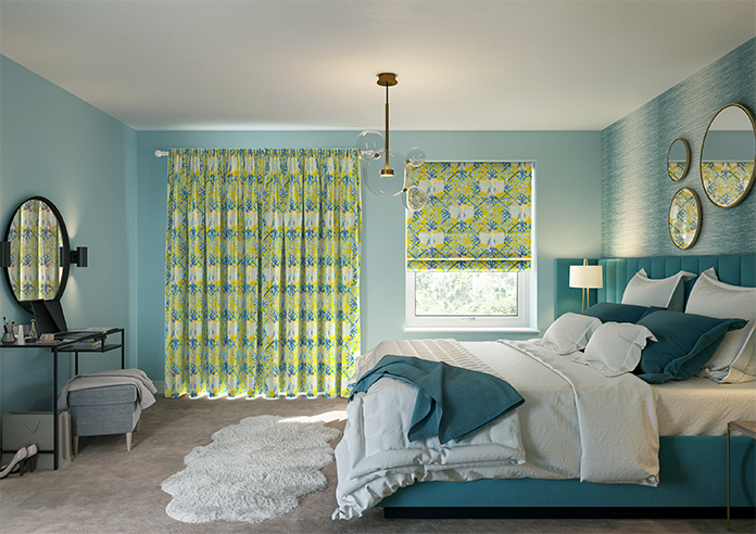 Faded Glamour, China Blue Chartreuse - Made To Measure Curtains - Image 15